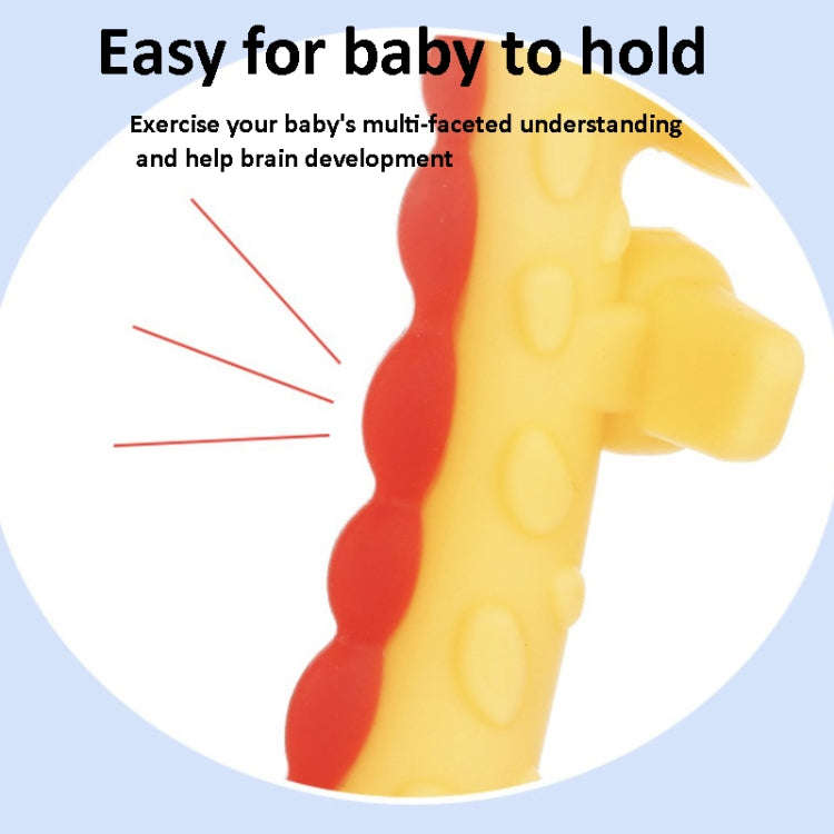 XUNYI Baby Giraffe Rattles Teether Kids Silicone Bite Toy, Spec: Drop Box Yellow