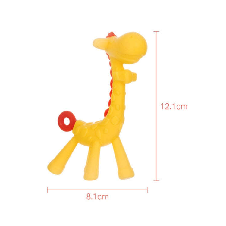 XUNYI Baby Giraffe Rattles Teether Kids Silicone Bite Toy, Spec: Drop Box Yellow