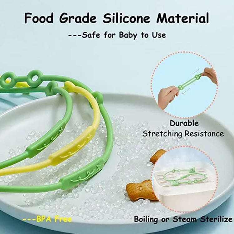 Bear Silicone Pacifier Chain Toddler Teether Toy Anti-fall Rope Pacifier Clip(Green)