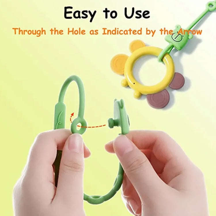 Bear Silicone Pacifier Chain Toddler Teether Toy Anti-fall Rope Pacifier Clip(Green)