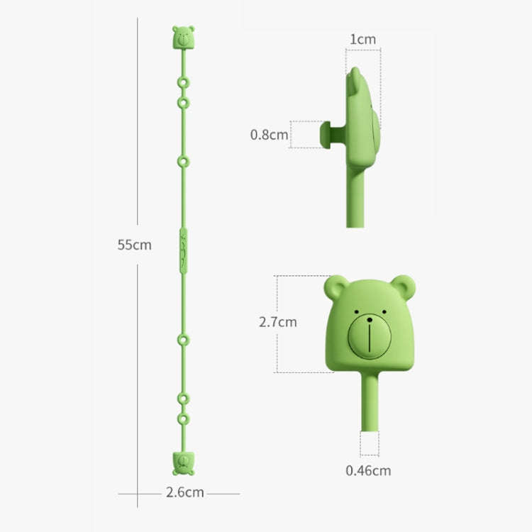 Bear Silicone Pacifier Chain Toddler Teether Toy Anti-fall Rope Pacifier Clip(Pink)