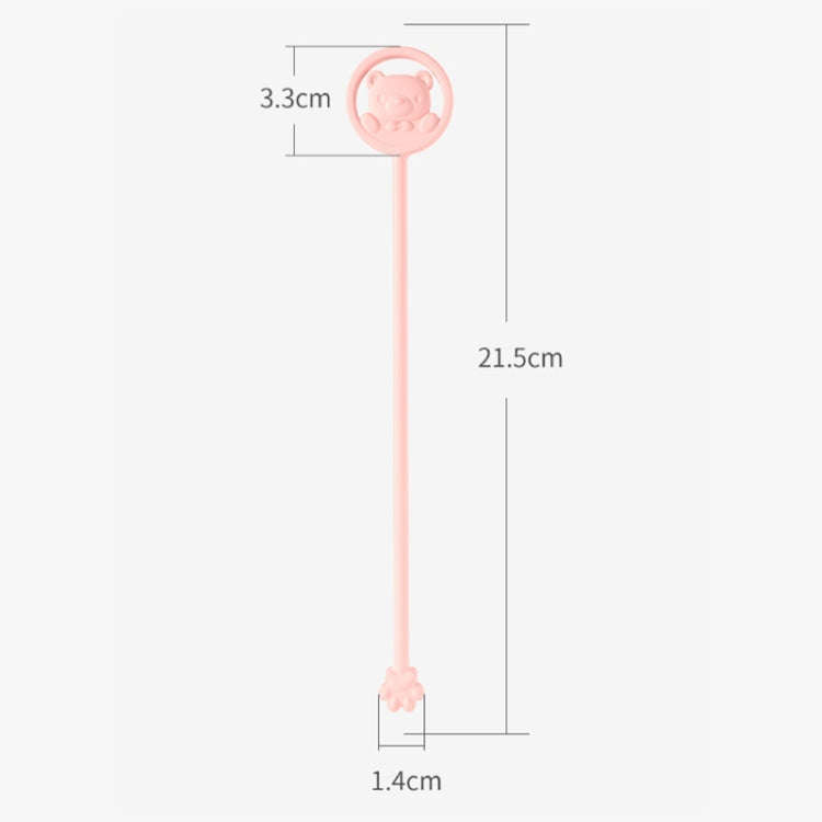 Cartoon Stirring Stick Extended Temperature-sensitive Color-changing Milk Powder Mixing Rod(Pink)