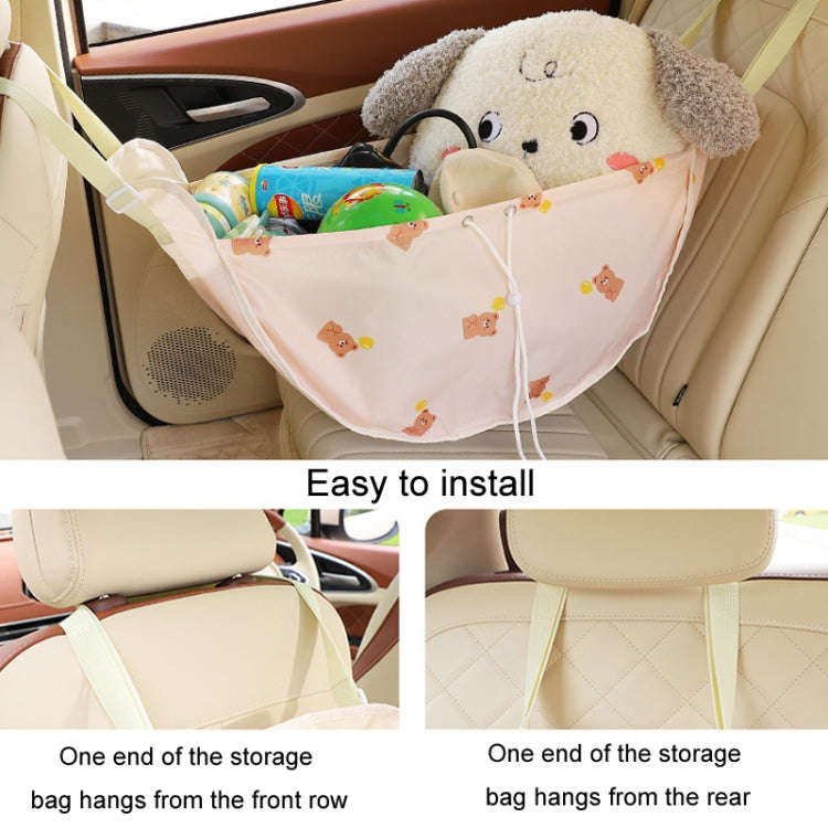 Car Multifunctional Rear Seat Net Pocket Hanging Storage Bag(Tulip Bunny)