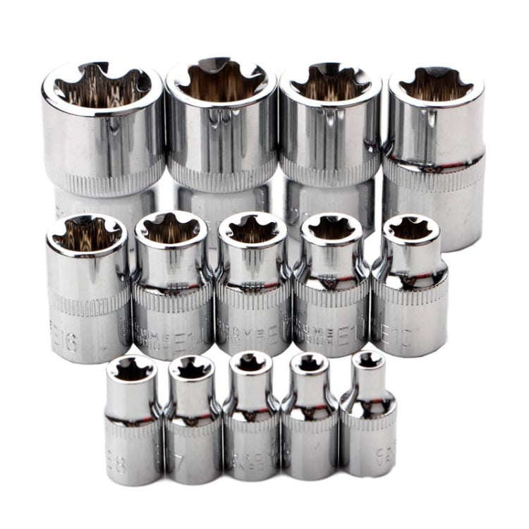 14pcs/set E-type 6-corner Plum Blossom Socket Combination Car Repair Kit Tool(Box Color Random De...