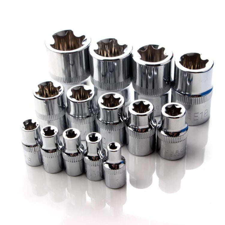 14pcs/set E-type 6-corner Plum Blossom Socket Combination Car Repair Kit Tool(Box Color Random De...