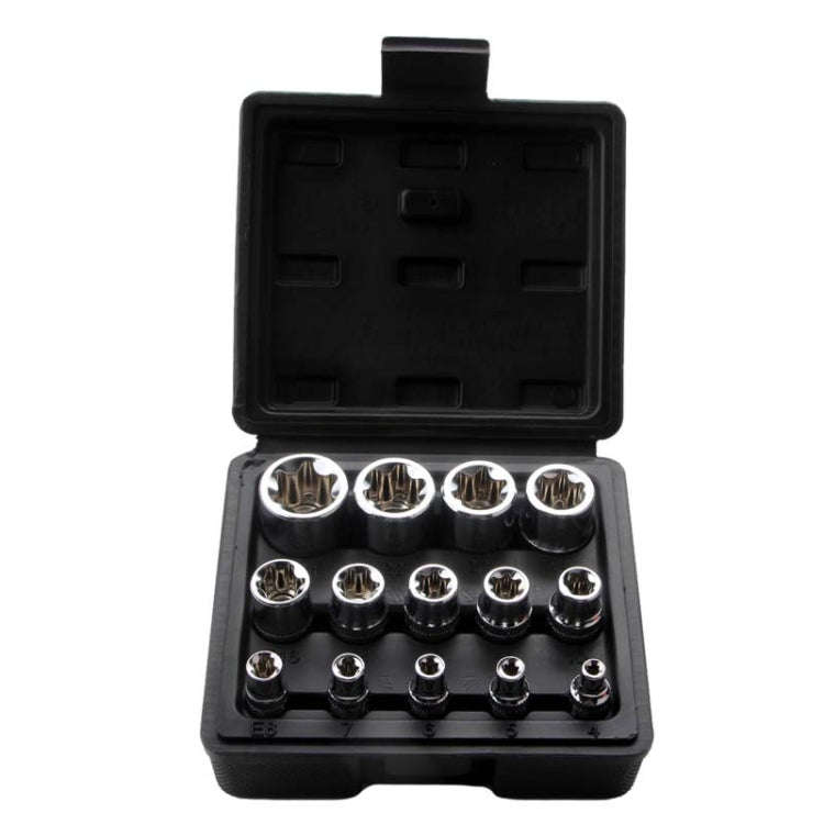 14pcs/set E-type 6-corner Plum Blossom Socket Combination Car Repair Kit Tool(Box Color Random De...