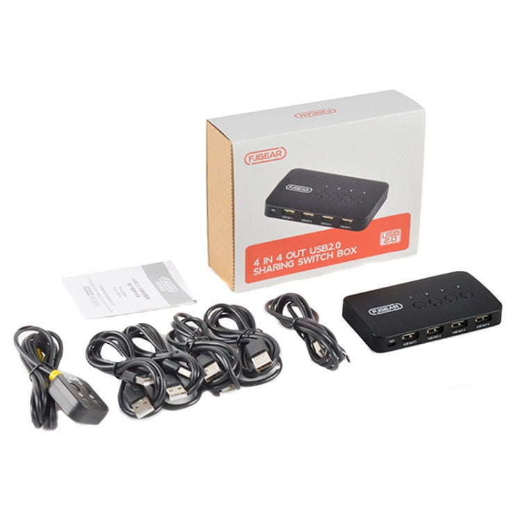 FJGEAR FJ-U404 USB2.0 4 In 4 Out Sharing Switcher With Controller