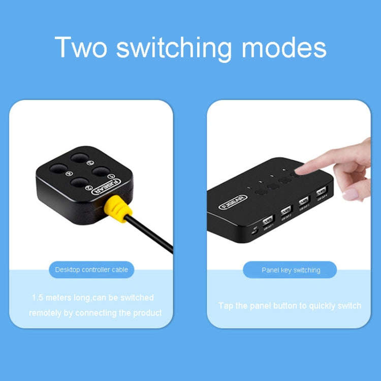FJGEAR FJ-U404 USB2.0 4 In 4 Out Sharing Switcher With Controller