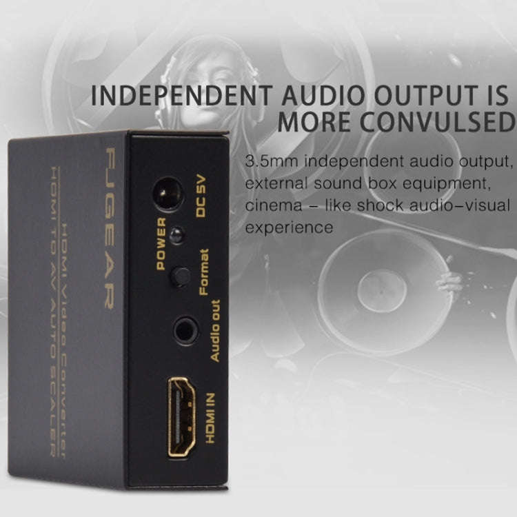 FJGEAR FJ-HA1308 HDMI To AV Converter Support NTSC PAL With Auto Screen Scaling
