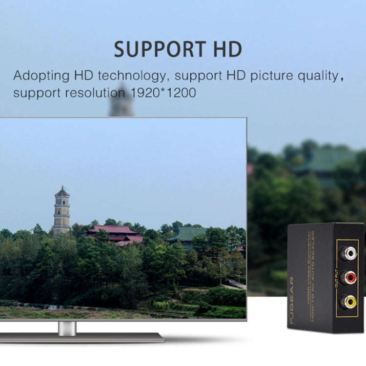 FJGEAR FJ-HA1308 HDMI To AV Converter Support NTSC PAL With Auto Screen Scaling