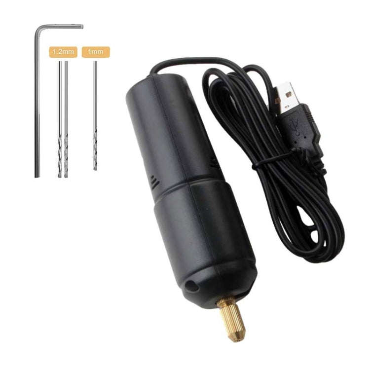 USB Interface 360 Mini Electric Drill Manual Glue Drilling Electric Drill, Set: Drill+4pcs Wrench