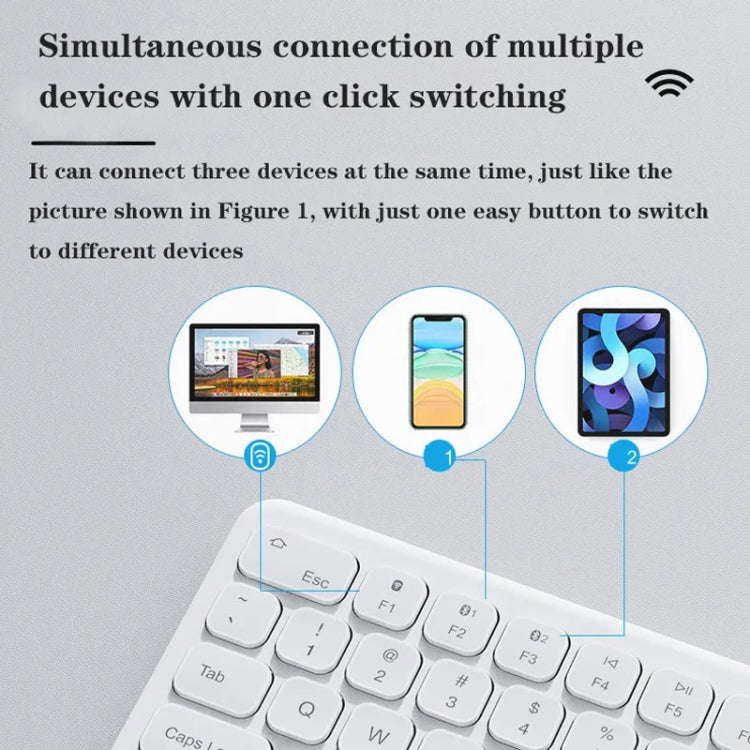 B087 2.4G Portable 78 Keys Dual Mode Wireless Bluetooth Keyboard And Mouse, Style: Keyboard Mouse...