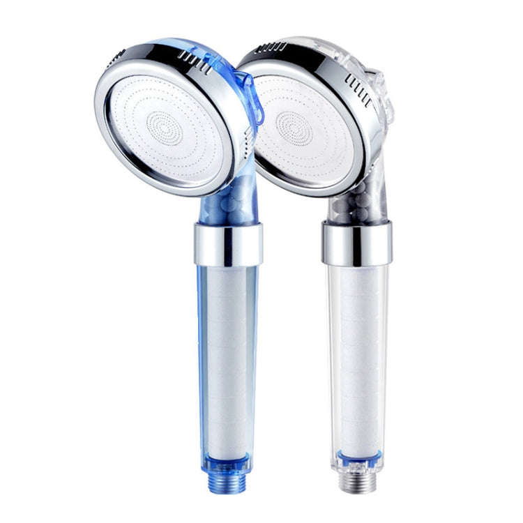 Water Filter Shower Head Home PP Cotton Filter Booster Handheld Lotus Flush, Color: Sky Blue+3 Fi...