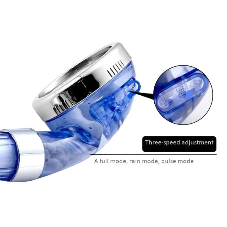 Water Filter Shower Head Home PP Cotton Filter Booster Handheld Lotus Flush, Color: Sky Blue+3 Fi...