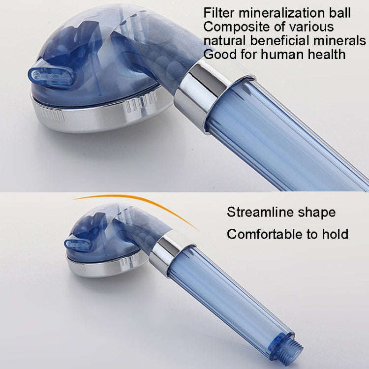 Water Filter Shower Head Home PP Cotton Filter Booster Handheld Lotus Flush, Color: Sky Blue