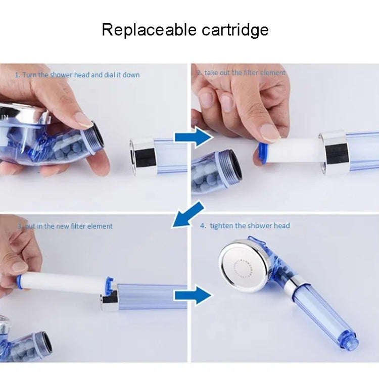 Water Filter Shower Head Home PP Cotton Filter Booster Handheld Lotus Flush, Color: Transparent