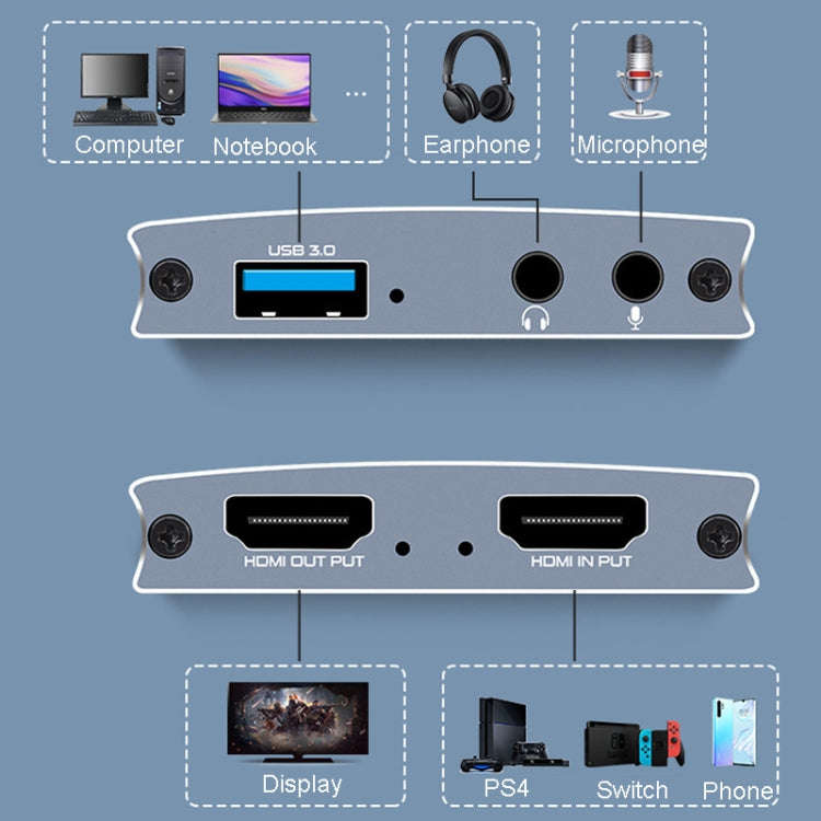 FJGEAR FJ-HU30A USB3.0 Capture Card 4K Game Live Recording Box