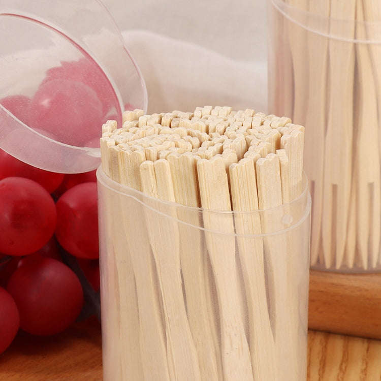100pcs /Can Bamboo Fruit Stick Disposable Two Tines Dessert Fork For Home Use