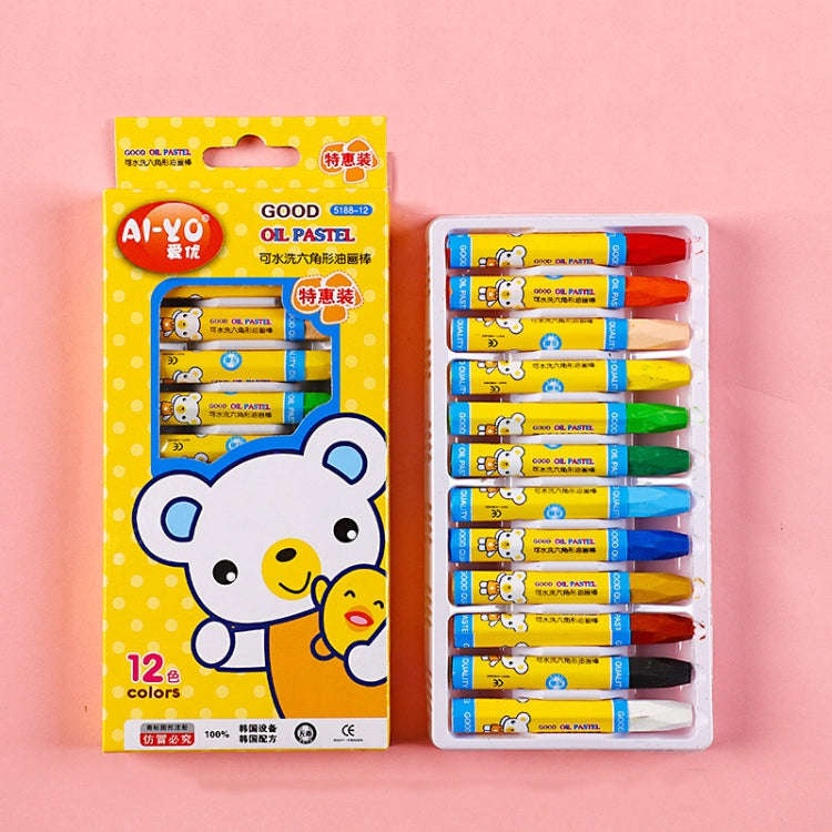 AIYO Washable Painting Crayons Childrens Oil Paint Stick Set, Specification: 12 Colors