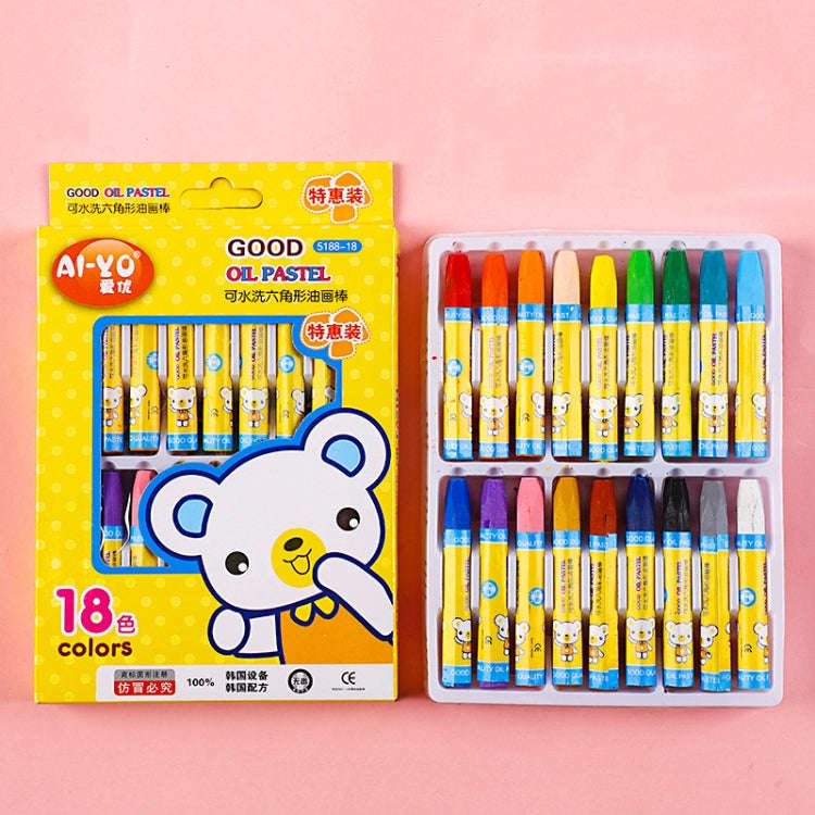 AIYO Washable Painting Crayons Childrens Oil Paint Stick Set, Specification: 18 Colors