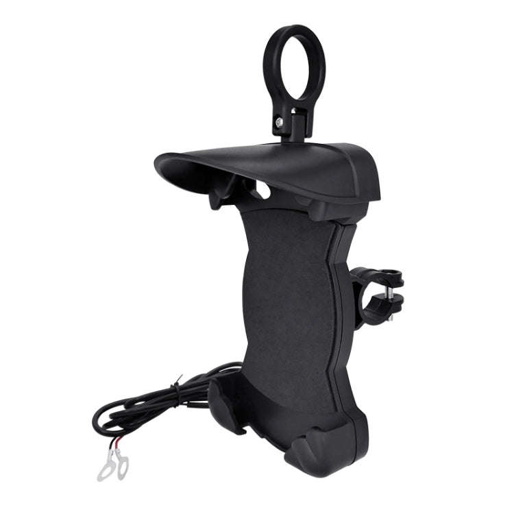 Motorcycle Sunshade Rainproof Mobile Phone Holder, Shape: Charging Handlebar Holder 18W (QC3.0)