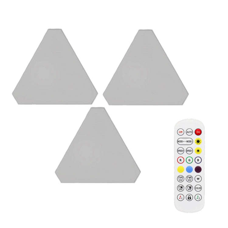 3pcs /Set Triangle Splicing Intelligent Sound Control Quantum Light Atmosphere Lighting With Remo...