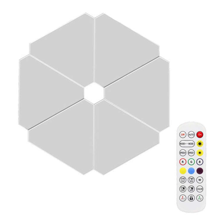 6pcs /Set Triangle Splicing Intelligent Sound Control Quantum Light Atmosphere Lighting With Remo...