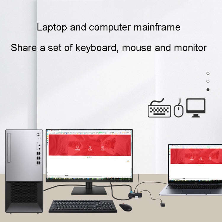 FJGEAR FJ-TYH201 Type-C / HDMI KVM Switch With Desktop Controller