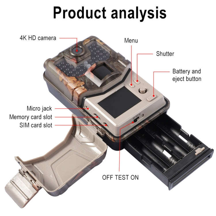 HC-900Pro 36MP 4K 4G Hunting Camera With APP Remote Mobile Phone Control To View Photos / Video A...
