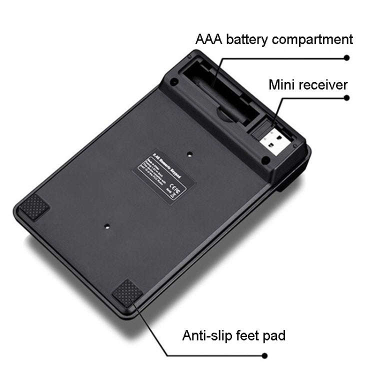 K3 19 Key 2.4G Wireless Mini Digital Keyboard Suspension Machinery Keypad(Black)
