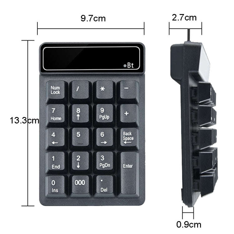 K6 19 Key Mini Wireless Bluetooth Digital Keyboard Suspended Mechanical Universal Keypad 4.0(Black)