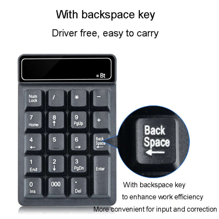 K6 19 Key Mini Wireless Bluetooth Digital Keyboard Suspended Mechanical Universal Keypad 4.0(Black)