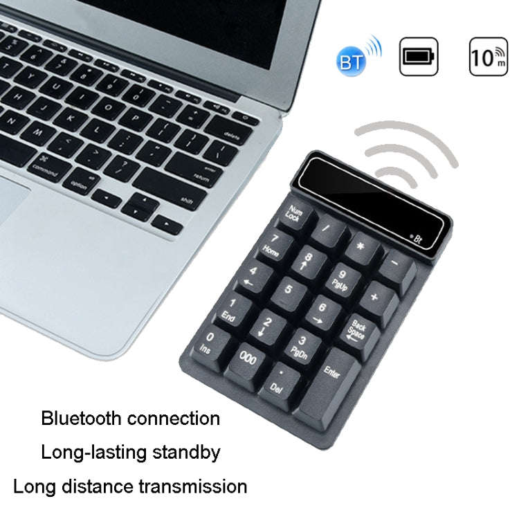 K6 19 Key Mini Wireless Bluetooth Digital Keyboard Suspended Mechanical Universal Keypad 4.0(Black)