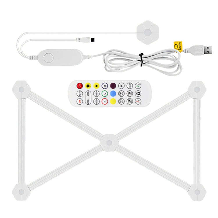 6 pcs /Set LED WIFI Graffiti Bluetooth Smart Splicing Quantum Light DIY Atmosphere Lighting With ...