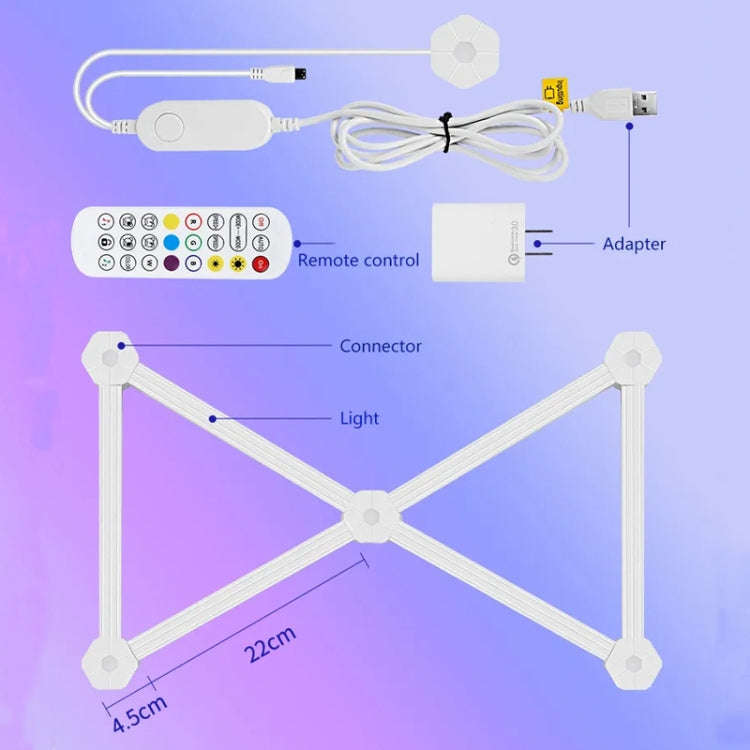 6 pcs /Set LED WIFI Graffiti Bluetooth Smart Splicing Quantum Light DIY Atmosphere Lighting With ...