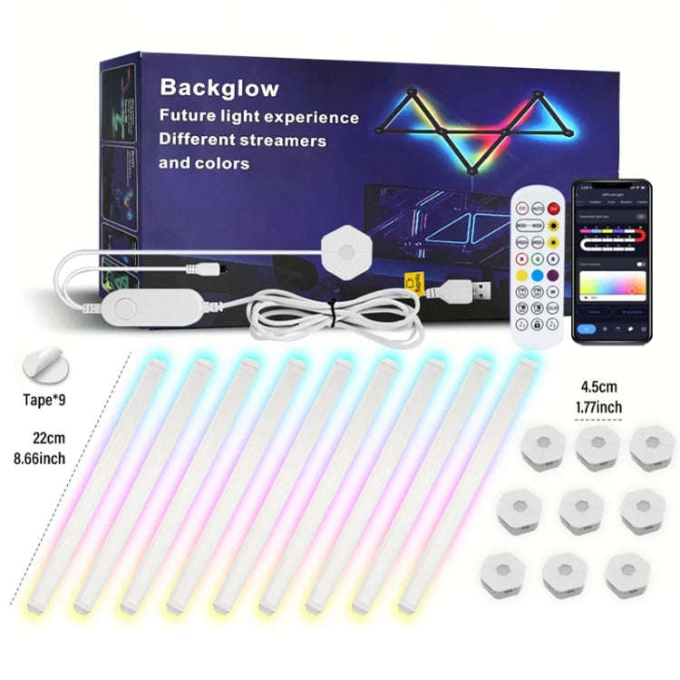 9pcs /Set LED WIFI Graffiti Bluetooth Smart Splicing Quantum Light DIY Atmosphere Lighting With R...
