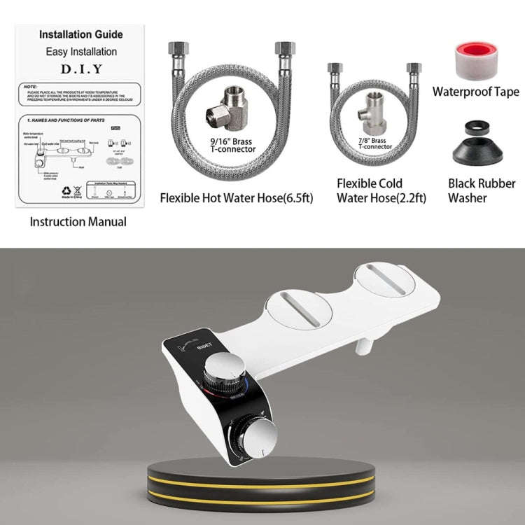Bidet Toilet Seat Attachment With Hot & Cold Double Nozzle Personal Hygiene 1/2  For Asia/Austral...