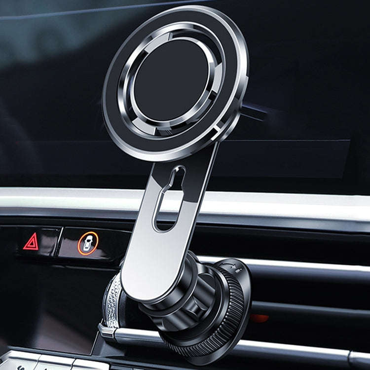 720 Degree Rotating Air Outlet Car Phone Holder Universal Magnetic Navigation Bracket(Silver)