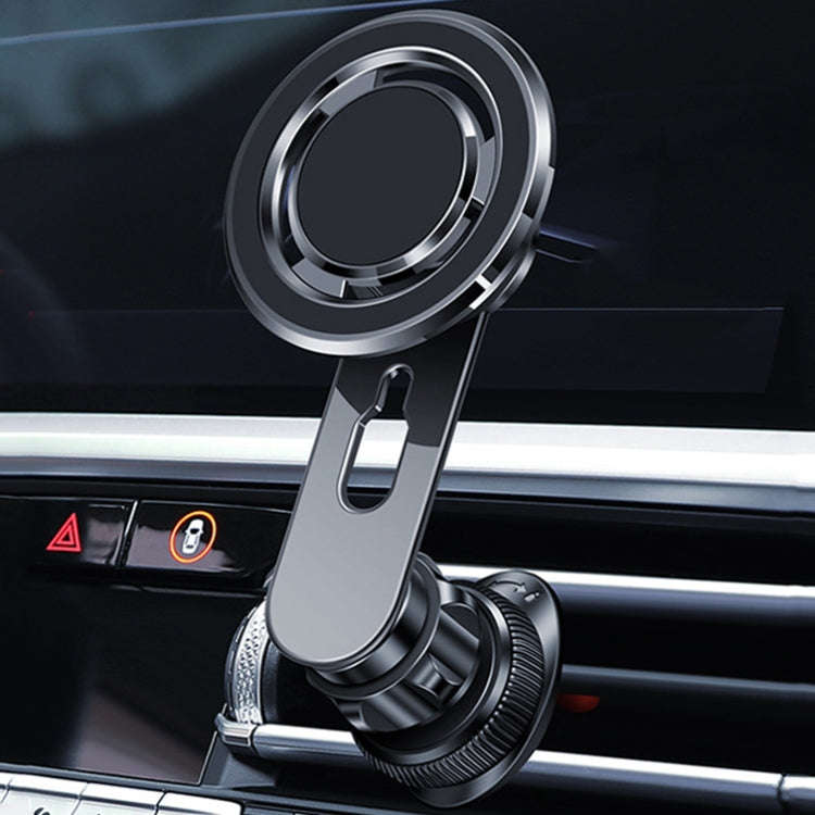 720 Degree Rotating Air Outlet Car Phone Holder Universal Magnetic Navigation Bracket(Gun-color)