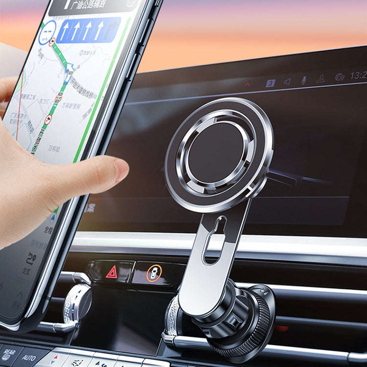 720 Degree Rotating Air Outlet Car Phone Holder Universal Magnetic Navigation Bracket(Silver)