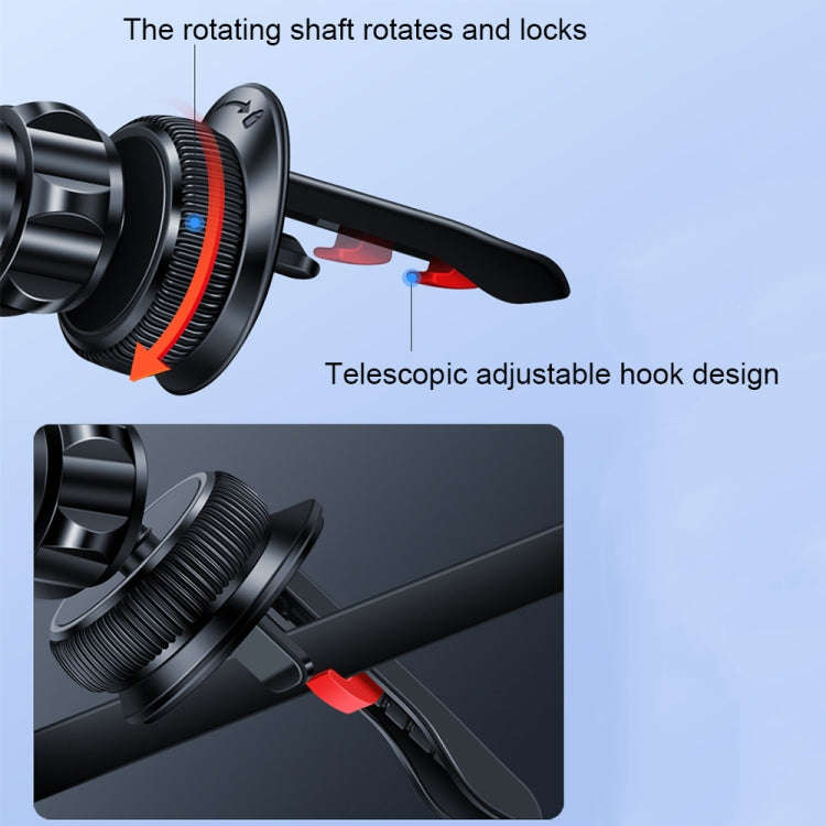 720 Degree Rotating Air Outlet Car Phone Holder Universal Magnetic Navigation Bracket(Silver)