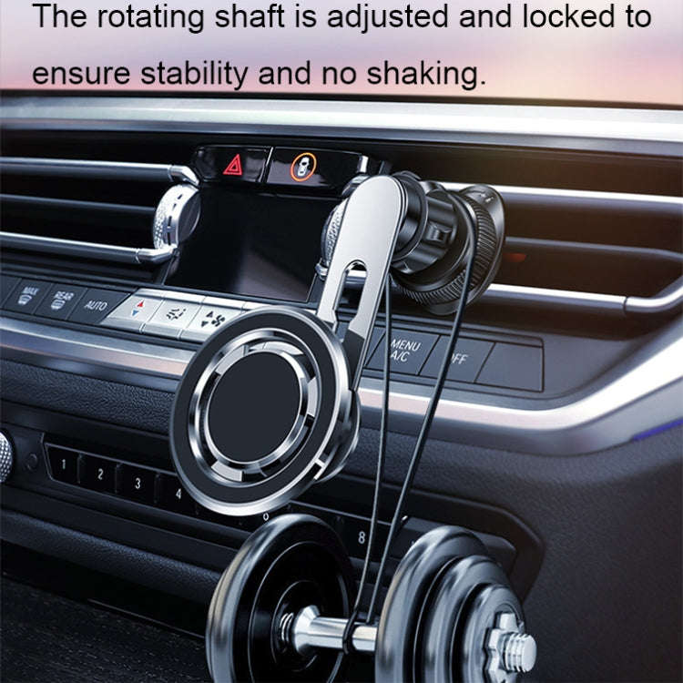 720 Degree Rotating Air Outlet Car Phone Holder Universal Magnetic Navigation Bracket(Gun-color)