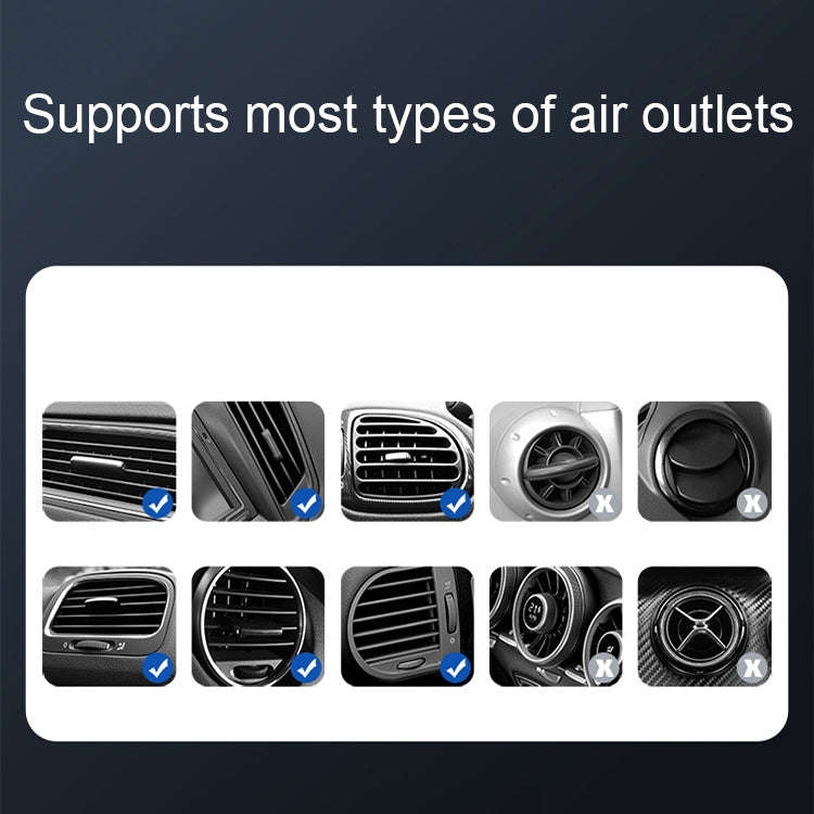 720 Degree Rotating Air Outlet Car Phone Holder Universal Magnetic Navigation Bracket(Gun-color)
