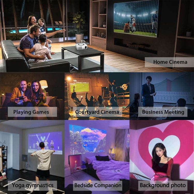 Home HD Projector 1080P Bluetooth WIFI Mobile Phone Smart Projector, Specification: EU Plug(2+16G)