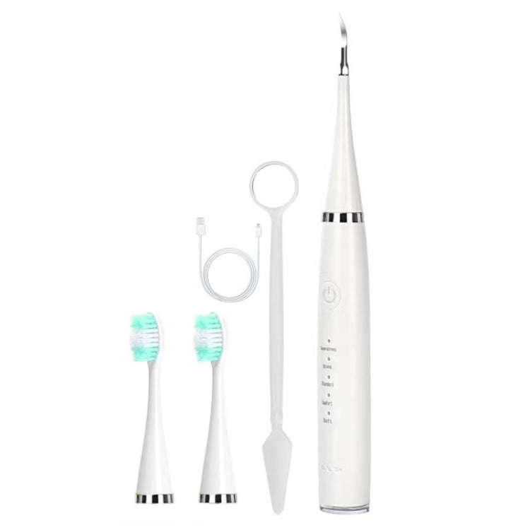 6 In 1 Electric Dental Scaler Calculus Removal Teeth Cleaning Set, Color: White Basic