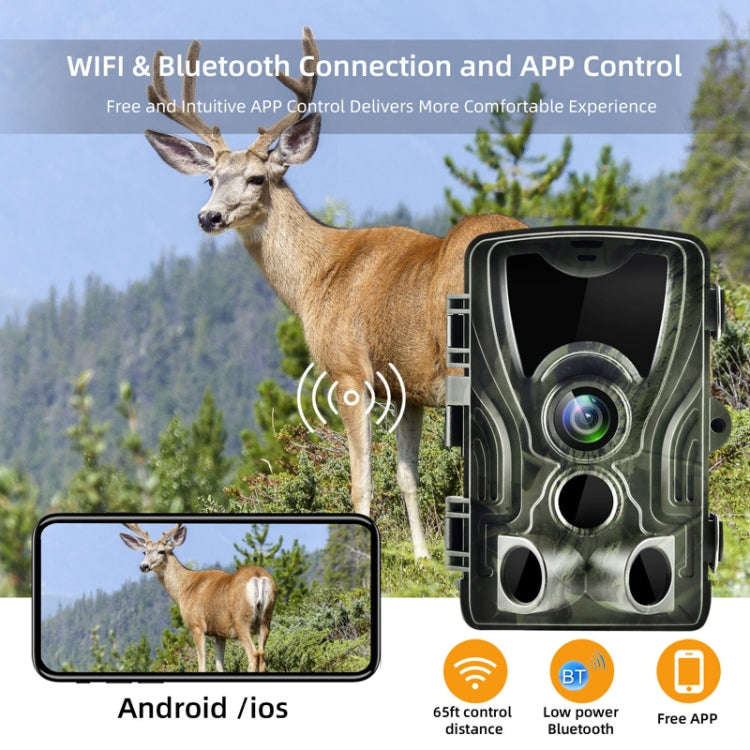 WiFi801Pro 4K Outdoor Tracking Hunting Camera APP Remote Phone Control To View Photos / Video At ...