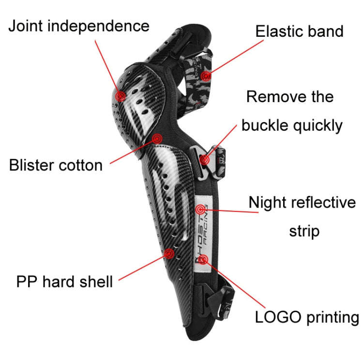 GHOST RACING Motorcycle Protective Gear Off-road Racing Knee Pads Elbow Pads(For Summer)