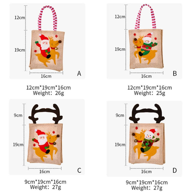 Christmas Decoration Riding Deer Tote Bag Kids Candy Cartoon Gift Bag, Style: Striped Odl Man