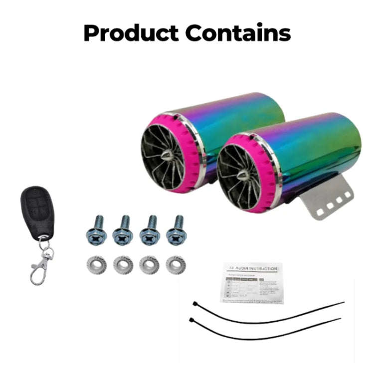 12V Motorcycle Subwoofer Color-Coated Audio Exhaust Pipe Simulator