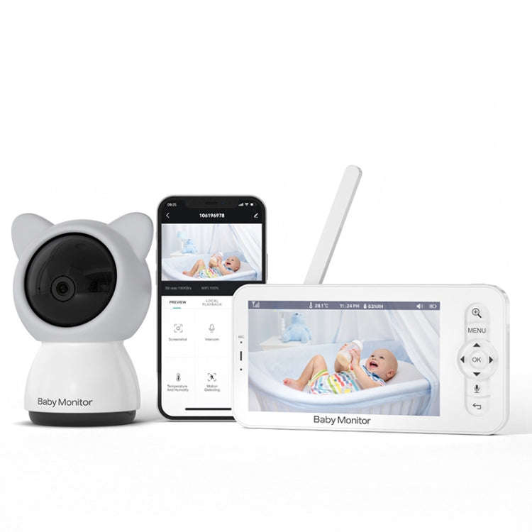 5 Inch HD Baby Monitor Wireless Wifi Baby Care Camera UK Plug